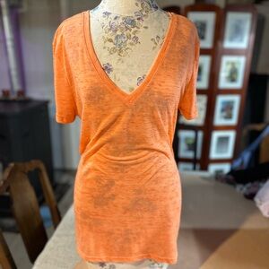 Orange Adidas V-Neck Women's Top